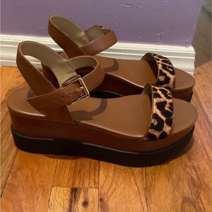 Michael Kors Marlon Flatform Calf Hair Sandals… Like New - wore it one time!